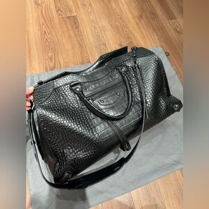 Large Balenciaga Neo Classic Handbag Croc Embossed